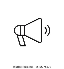 Megaphone icon Flat vector set outline