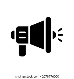 Icono Megaphone, Icono de icono de estilo Glifo, Ilustración vectorial de estilo, Adecuada para sitio web, aplicación móvil, impresión, presentación, infografía y cualquier otro proyecto.