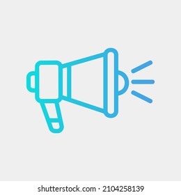 Megaphone icon in gradient style about social media, use for website mobile app presentation