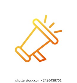 Icono de megáfono degradado amarillo naranja ilustración de negocios elemento vectorial y símbolo perfecto.