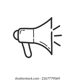 Megaphone icon. Hand drawing design style. Vector.