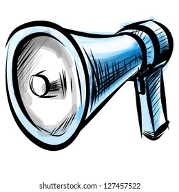 Megaphone icon hand drawing sketch vector illustration