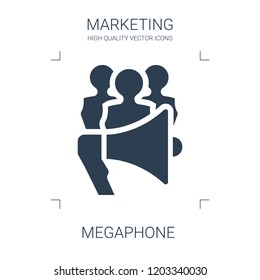 megaphone icon. high quality filled megaphone icon on white background. from marketing collection flat trendy vector megaphone symbol. use for web and mobile