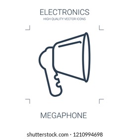 megaphone icon. high quality line megaphone icon on white background. from electronics collection flat trendy vector megaphone symbol. use for web and mobile