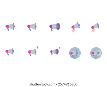 Megaphone Icon Illustration Element Set