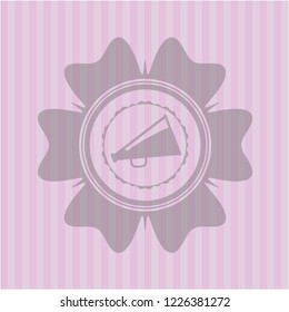 megaphone icon inside badge with pink background