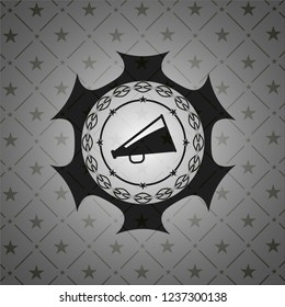 megaphone icon inside black badge