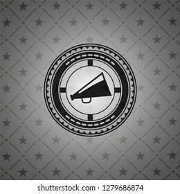 megaphone icon inside black badge