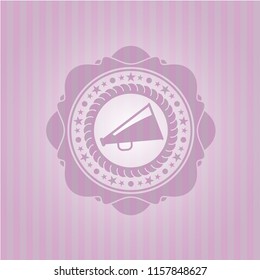 megaphone icon inside pink icon or emblem