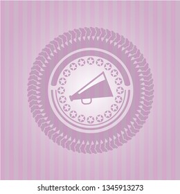 megaphone icon inside pink icon or emblem