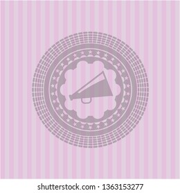 megaphone icon inside pink icon or emblem