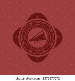 megaphone icon inside red icon or emblem