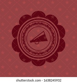 megaphone icon inside red icon or emblem