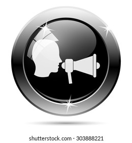 Megaphone icon. Internet button on white background. EPS10 vector 