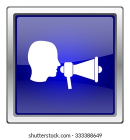 Megaphone icon. Internet button on white background. EPS10 vector.
