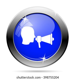 Megaphone icon. Internet button on white background. EPS10 vector