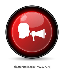 Megaphone icon. Internet button on white background. EPS10 vector
