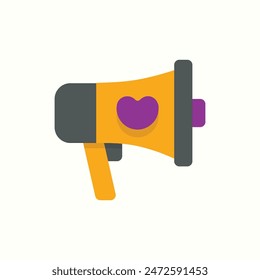 megaphone icon, isolated flat color womens day icon illustration