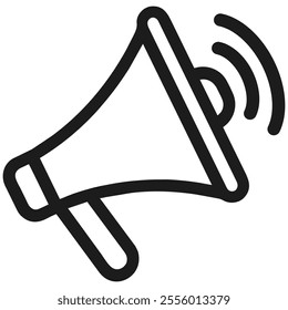 Megaphone icon isolated on transparent background. Loudspeaker vector sign. Advertising concept