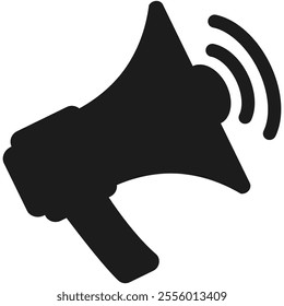 Megaphone icon isolated on transparent background. Loudspeaker vector sign. Advertising concept