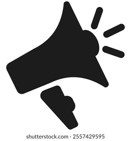 Megaphone icon isolated on transparent background. Loudspeaker vector sign. Advertising concept