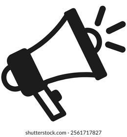 Megaphone icon isolated on transparent background. Loudspeaker vector sign. Advertising concept