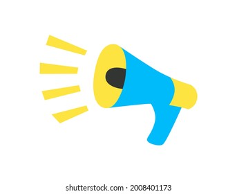 Megaphone icon isolated on white background, concept of announcement, broadcasting or warning.