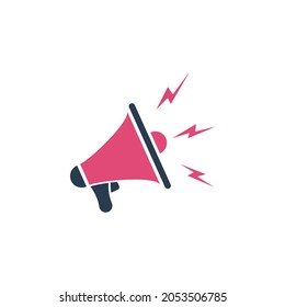 Megaphone icon isolated on white background. Vector illustration flat design. Element for web and mobile application