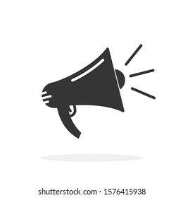 Megaphone icon isolated. Vector illustration. Black megaphone icon in flat design. - Shutterstock ID 1576415938