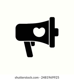 megaphone icon, isolated womens day theme icon in glyph style