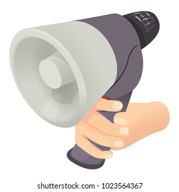 Megaphone icon. Isometric illustration of megaphone vector icon for web