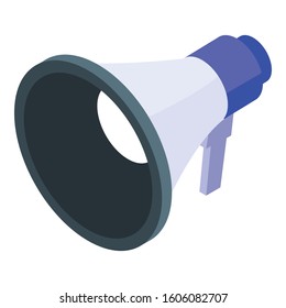 Megaphone icon. Isometric of megaphone vector icon for web design isolated on white background