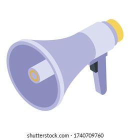 Megaphone icon. Isometric of megaphone vector icon for web design isolated on white background