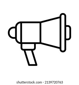 Megaphone Icon. Line Art Style Design Isolated On White Background