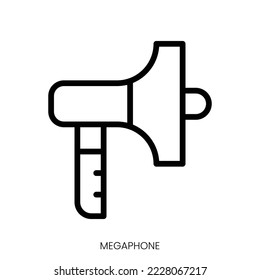 megaphone icon. Line Art Style Design Isolated On White Background
