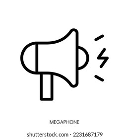 megaphone icon. Line Art Style Design Isolated On White Background