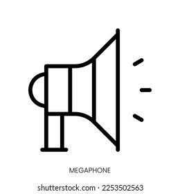 megaphone icon. Line Art Style Design Isolated On White Background