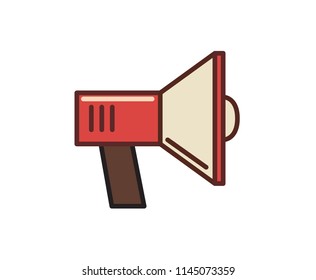Megaphone icon. Line colored vector illustration. Isolated on white background.