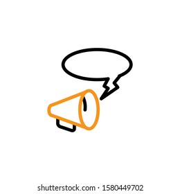 Megaphone icon. Line design template
