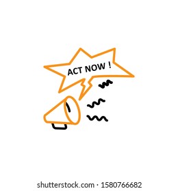 Megaphone icon. Line design template