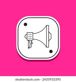 Megaphone icon line in flat. Stock vector.
