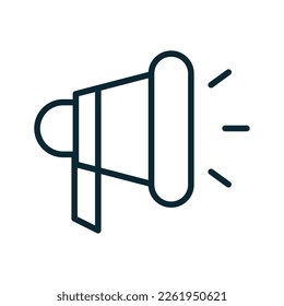 megaphone icon line style white background