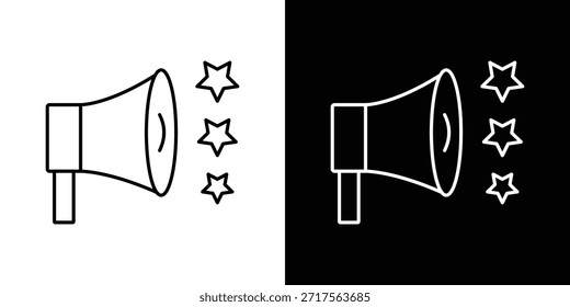 Ícone de megafone ícone de vetor linear. Linhas de traçado editáveis.