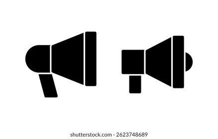Diseño de logotipo de icono de megáfono. Signo y símbolo del altavoz