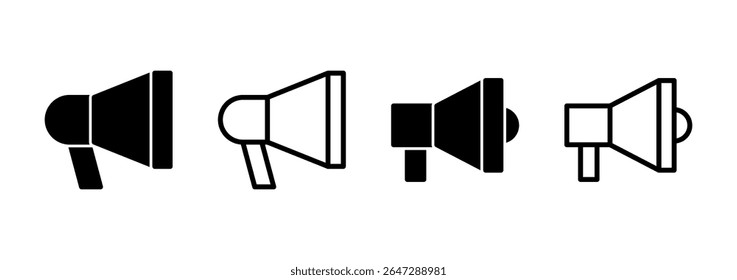 Diseño de logotipo de icono de megáfono. Signo y símbolo del altavoz