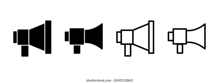 Diseño de logotipo de icono de megáfono. Signo y símbolo del altavoz
