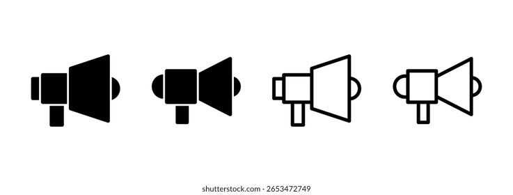 Diseño de logotipo de icono de megáfono. Signo y símbolo del altavoz