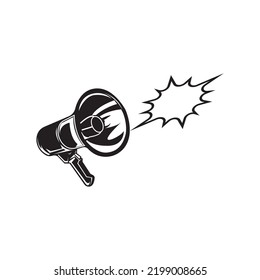 Megaphone icon logo, vector design illustration 