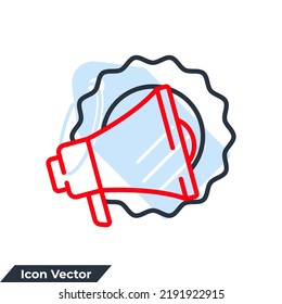 Megaphone icon logo vector illustration. promotion symbol template for graphic and web design collection