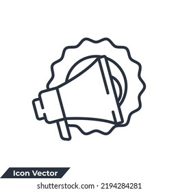 Megaphone icon logo vector illustration. promotion symbol template for graphic and web design collection